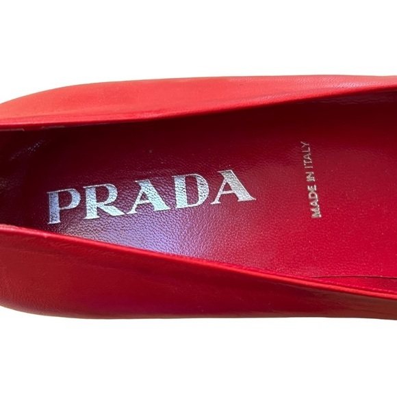 Prada leather kitten heel square toe single left shoe 39 - Picture 7 of 11